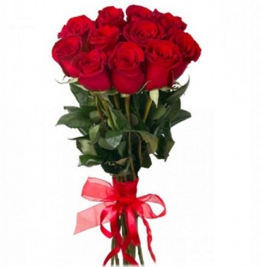 11 красных роз (длина 60 см.) с доставкой